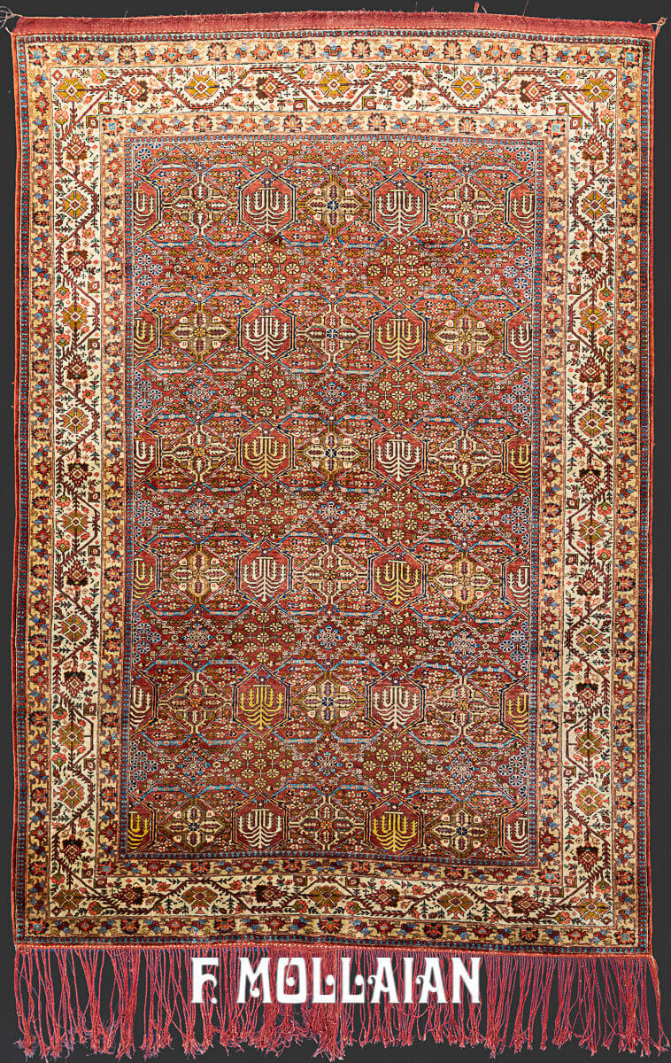 Antique All-Over Persian Giosheghan Silk (Sajjade Size) Rug n°:334308